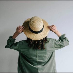 NWT GIGIPIP FAYE SHORT STRAW BOATER